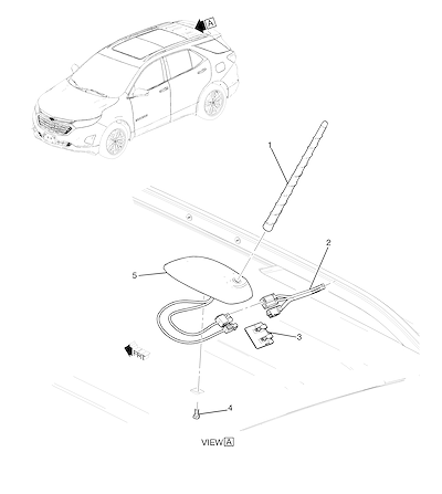 Imagem de Antena de teto com cabo coaxial e suporte para rádio