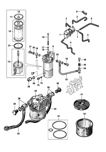 Imagem de Filtro e decantador de combustível - motor diesel