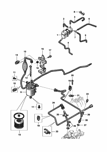 Imagem de Filtro e decantador de combustível - motor diesel BOSCH