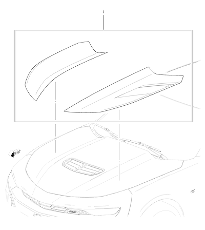 Imagem de Pacote decalcomania para capô dianteiro (desenho 13, 15)