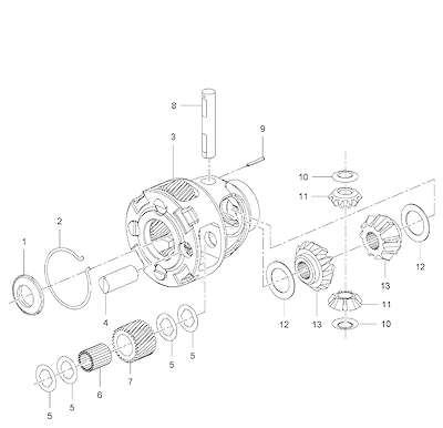 Imagem de Transmissão automática e diferencial dianteiro (mm1) com peças de suporte e rolamento