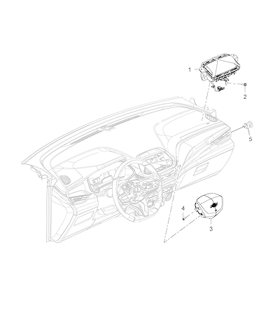 Imagem de Sistema airbag com componentes para volante e painel de instrumentos