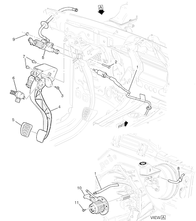 Imagem de Pedal e cilindros da embreagem manual MJK com sensor e acionadores completos (1)
