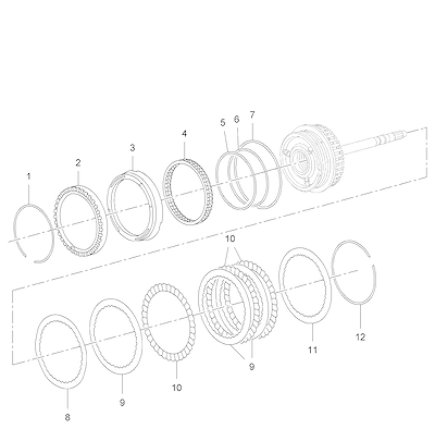 Imagem de Transmissão automática com embreagem e componentes da marcha ré (3–5 mm)