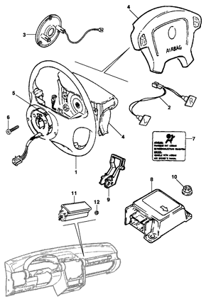 Imagem de Volante da direção e air-bag