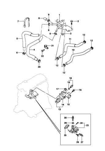 Imagem de Mangueiras de arrefecimento - Motor diesel ano 2001/2001