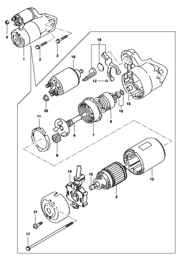 Imagem de Motor de partida e componentes - Motor gasolina