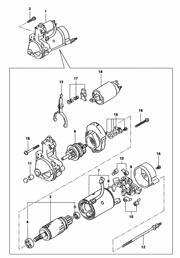 Imagem de Motor de partida e componentes - Motor diesel ano 2001/2001