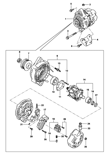 Imagem de Alternador e componentes - Motor gasolina