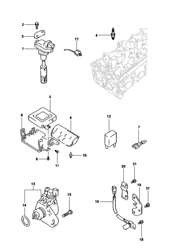 Imagem de Sistema de ignição, sensores e módulos - Motor gasolina