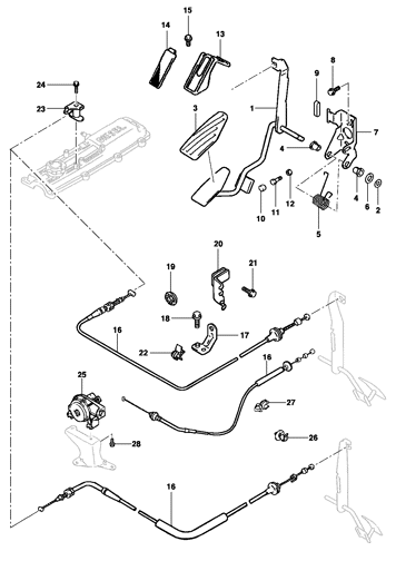 Imagem de Pedal e cabo do acelerador