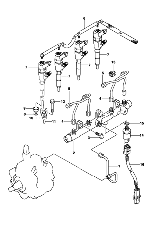 Imagem de Sistema de injeção de combustível - Motor diesel ano 2002/