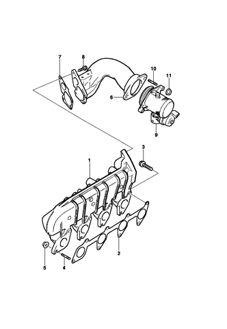 Imagem de Coletor de admissão e válvula EGR - Motor diesel ano 2002/