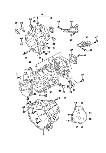Imagem de Carcaça da transmissão mecânica - Motor diesel ano 2001/2001