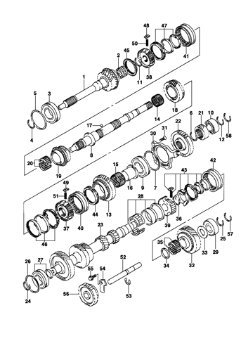 Imagem de Componentes da transmissão mecânica - Motor diesel ano 2002/