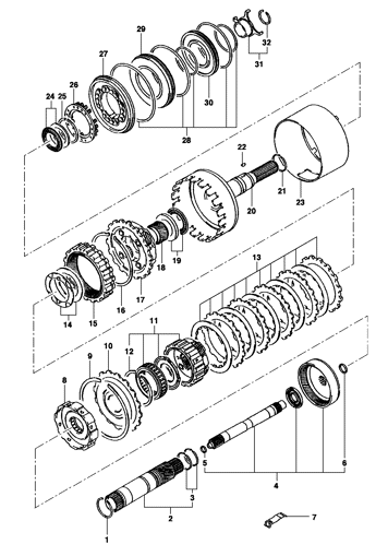 Imagem de Engrenagens planetárias da transmissão automática - Motor gasolina