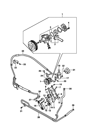 Imagem de Bomba e linha da direção hidraúlica - Motor diesel ano 2002/
