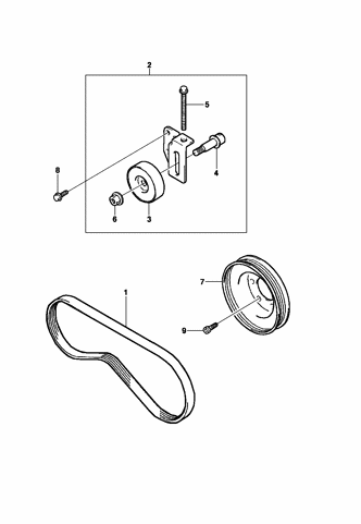 Imagem de Fixação do compressor do ar condicionado - Motor diesel ano 2002/