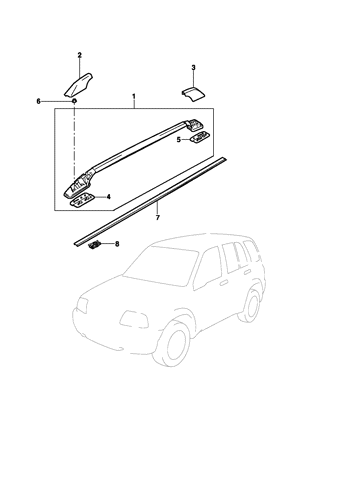 Imagem de Bagageiro e moldura do teto