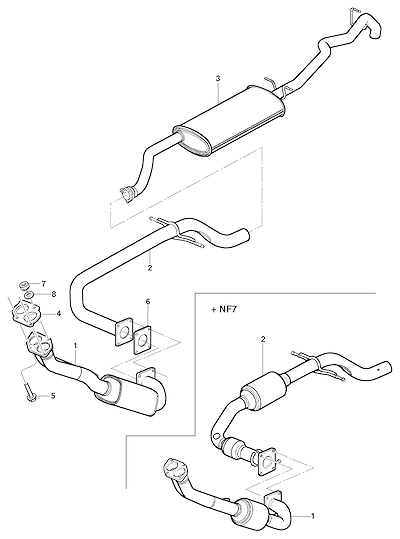 Imagem de Escapamento para motor flexpower com tubos, juntas e silenciador