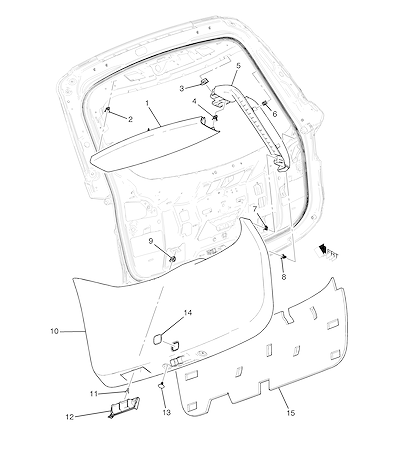 Imagem de Acabamento interno e tampa elevatória do porta-malas manual (TB4)