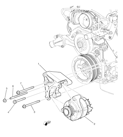 Imagem de Fixação e suporte do alternador (L99/6.2J)