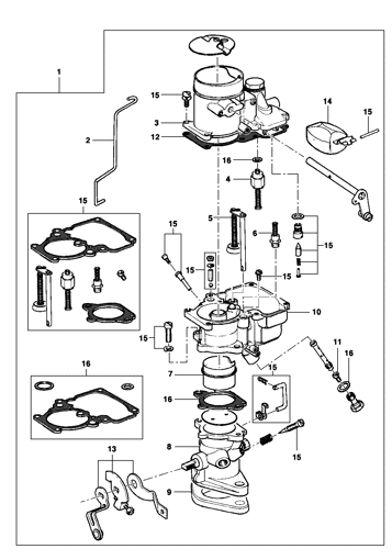 Imagem de Carburador de corpo simples - DFV motor 6 cilindros