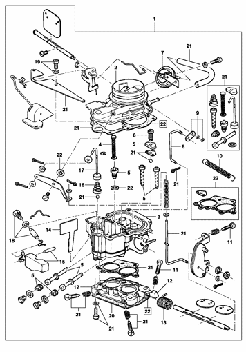 Imagem de Carburador de corpo duplo - DFV motor 4 e 6 cilindros