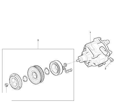 Imagem de Compressor e componentes do ar-condicionado