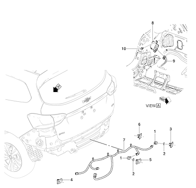 Imagem de Sensor de ré (2019–2024) com módulo e fiação para assistência de estacionamento