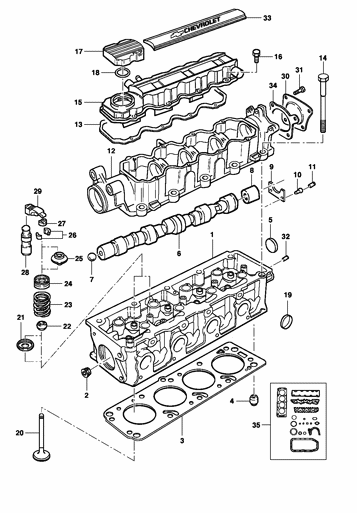 Imagem de Cabeçote do motor 8 válvulas