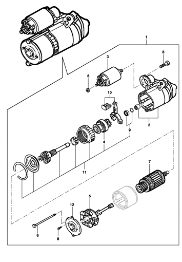 Imagem de Motor de partida e fixação - DELCO