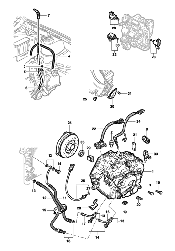 Imagem de Transmissão automática, fixação e lubrificação