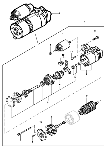 Imagem de Motor de partida e componentes - DELCO
