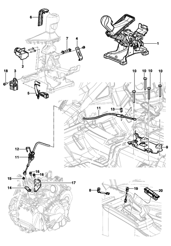 Imagem de Transmissão automática M92/M93 - alavanca de mudanças