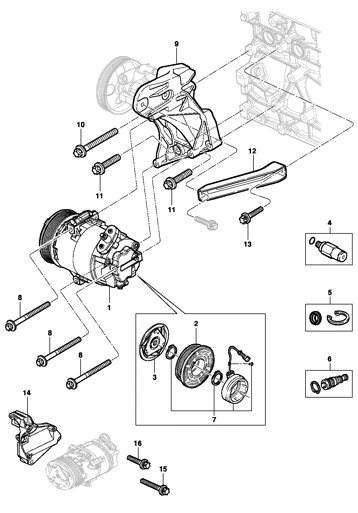 Imagem de Compressor do ar condicionado
