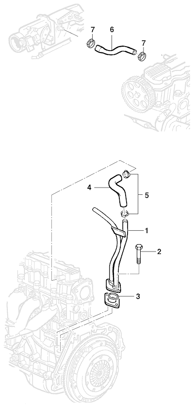 Imagem de Conjunto motor 2.4L L4 ventilação positiva do cárter