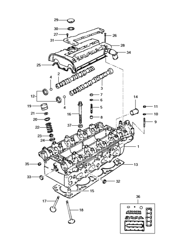 Imagem de Cabeçote do motor 16 válvulas