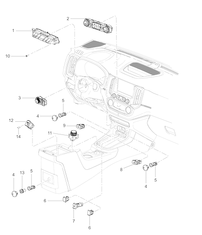 Imagem de Interruptores e controles do painel e instrumentos (2017–2024)
