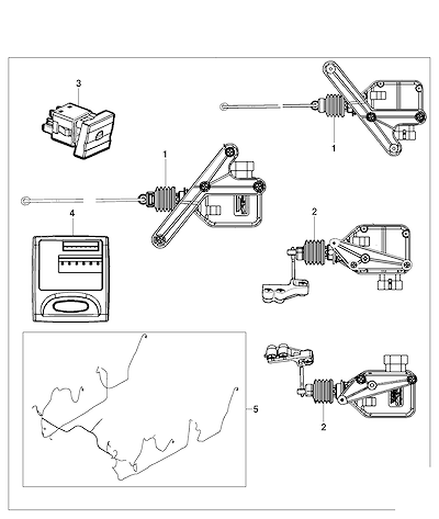 Imagem de Pacote de acessórios para trava elétrica das portas laterais dianteiras e traseiras