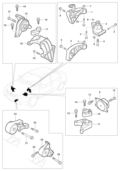 Imagem de Fixação e suportes do motor gasolina/álcool