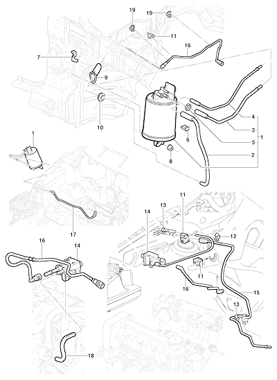 Imagem de Reservatório de vapor canister para sedan, hatch e pick-up
