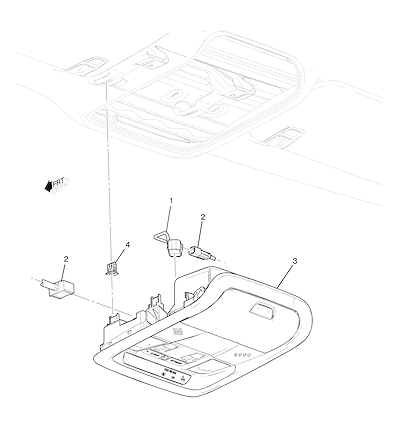 Imagem de Console do teto com teto solar (cinza ash claro) e acessórios elétricos