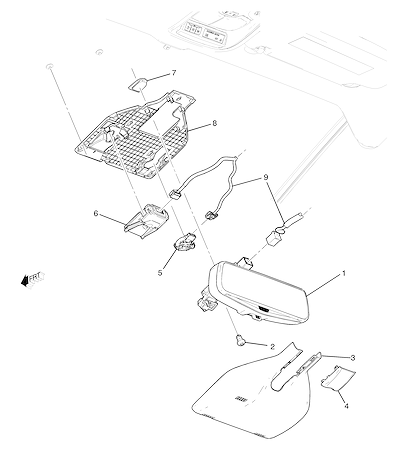 Imagem de Espelho retrovisor interno com sensor e redução automática de luminosidade (2017–2019)