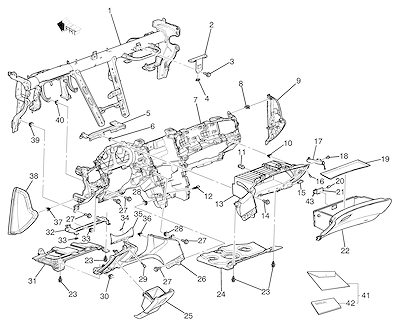 Imagem de Painel de instrumentos acabamento inferior e compartimentos internos