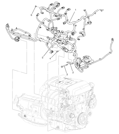 Imagem de Chicote e fiação elétrica do motor 2.0 (LTG) com parafusos e suportes