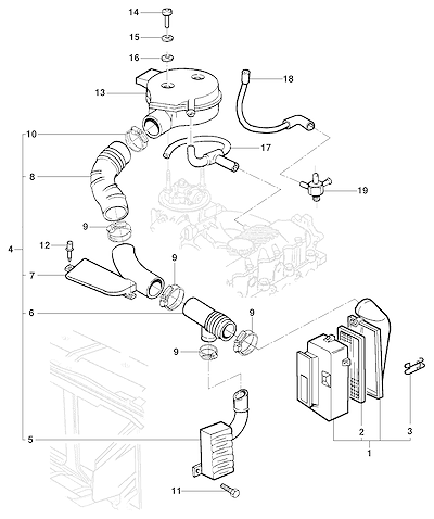 Imagem de Filtro de ar e dutos para motor gasolina LM3
