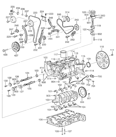 Imagem de Conjunto motor 2.4L L4 bloco cilindro e peças internas (LE9/2.4)