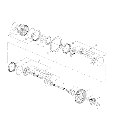 Imagem de Transmissão automática conjunto de engrenagens entrada, saída e reação (MNJ, MSD)