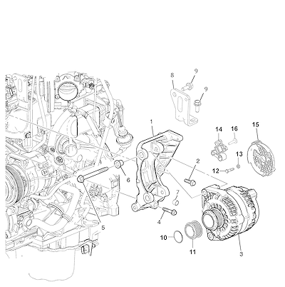 Imagem de Conjunto alternador e regulador de tensão para motor 2.8L diesel (LWH, LWN)